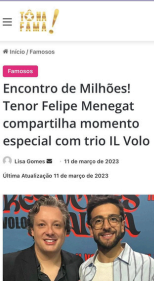 Tenor Felipe Menegat se apresenta em Porto Alegre dia 14 de março